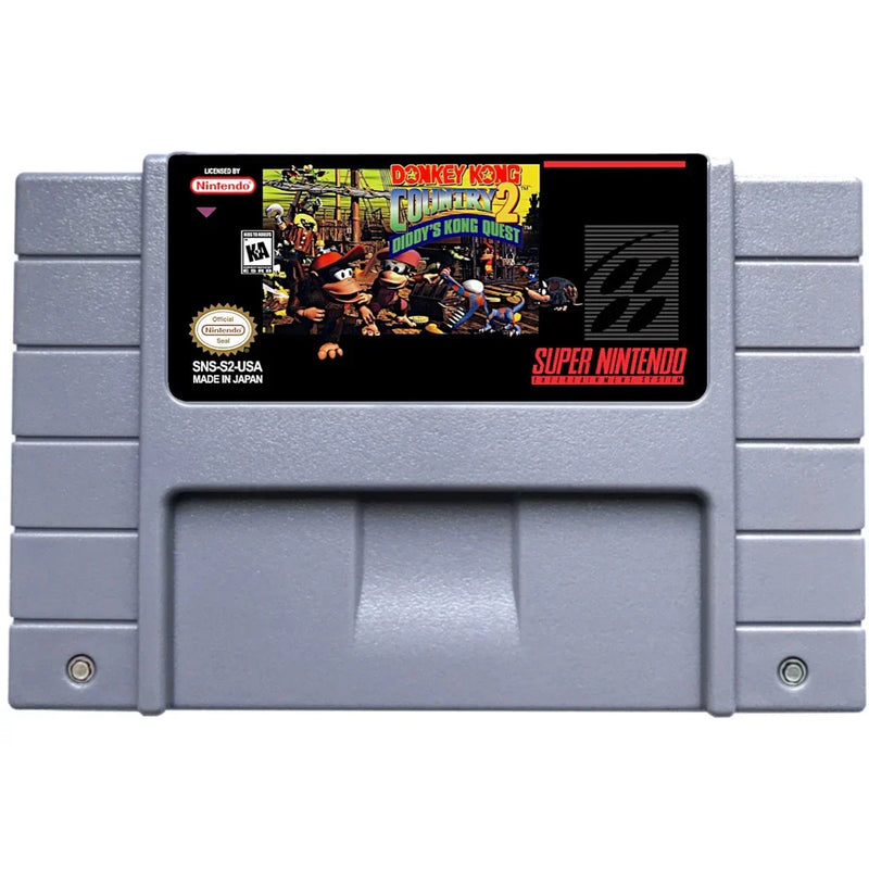 Cartucho de Super Nintendo com Caixa - Donkey Kong Country 2